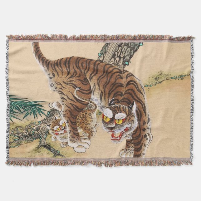 Minhwa Koreanischer hässlicher Tiger  Decke (Vorderseite)