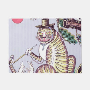 Minhwa-Tiger mit Kaninchen und Pfeife Fußmatte