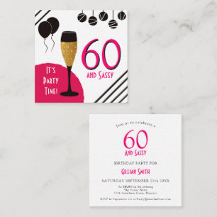 MINI 60 Künstlerische, rosa Schwarz-Gold-Einladu Mitteilungskarte