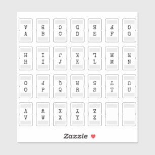 Mini-Alphabet-Index-Tab-Seitenteiler-Tab gefaltet Aufkleber