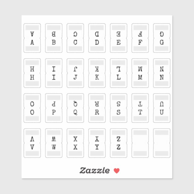 Mini-Alphabet-Index-Tab-Seitenteiler-Tab gefaltet  Aufkleber (Blatt)