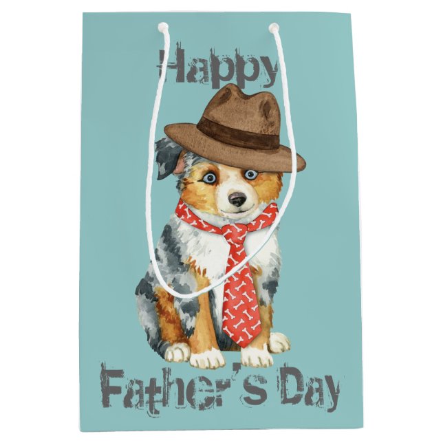 Mini American Shepherd Vater Mittlere Geschenktüte (Vorderseite)