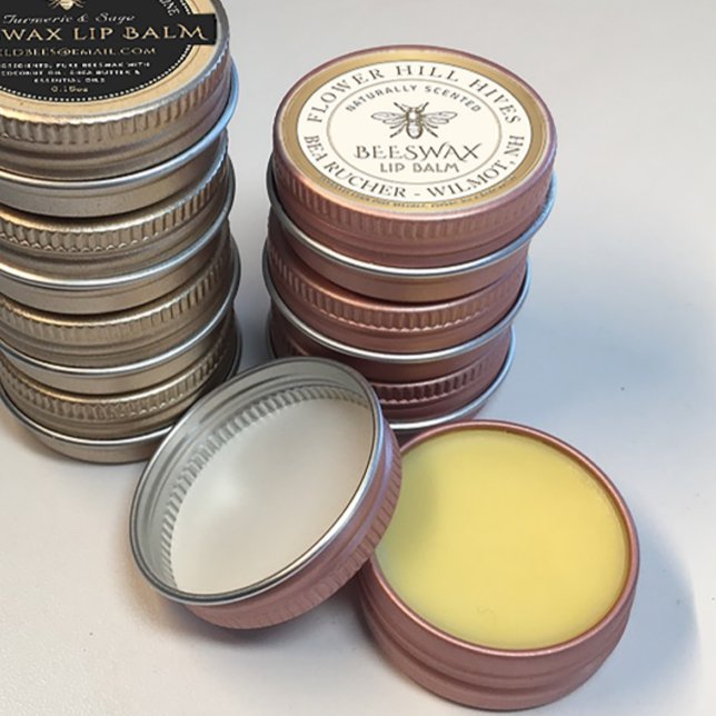 Mini Apiary Heraldic Bee Lip Balm oder Candle Labe Runder Aufkleber (Von Creator hochgeladen)