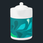 Mini-Art Teapot<br><div class="desc">Grüne Minze und türkisfarbene Menthol-Blätter dekorieren auf dieser Basis Teekanne.</div>