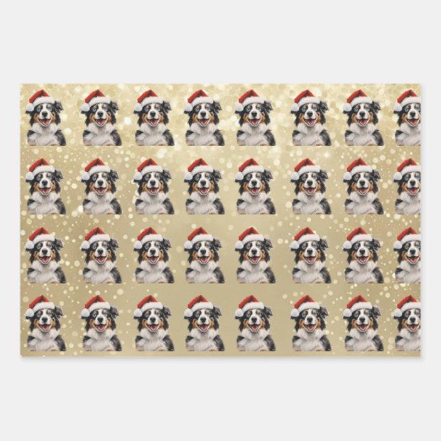 Mini Aussie 2 Holiday Paper Geschenkpapier Set (Vorderseite)