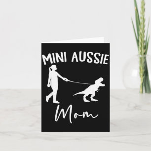 Mini Aussie Mutter Australian Shepherd Hund Dinosa Karte