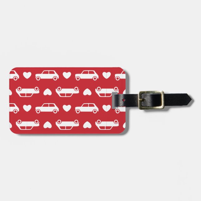Mini Auto Herzen Rotes Gepäckanhänger (Vorderseite horizontal)