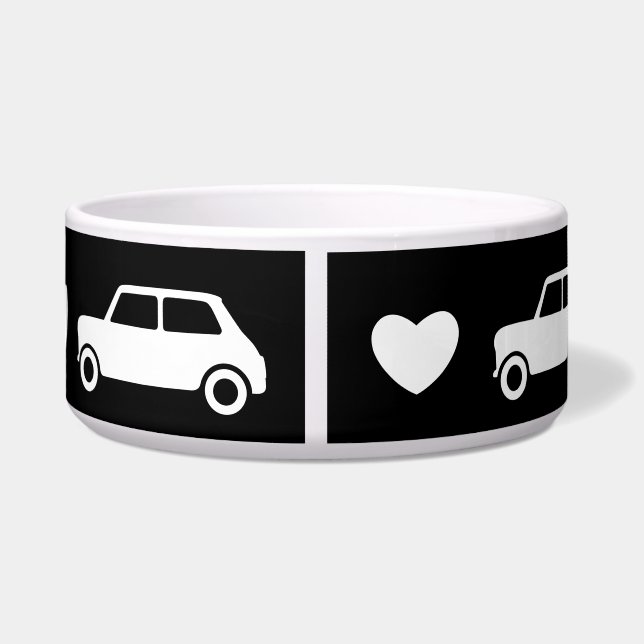 Mini Auto Herzen Schwarz Napf (Rückseite)