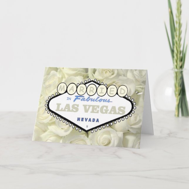 Mini Baby-Rose VERHEIRATET in Las Vegas Card Karte (Vorderseite)