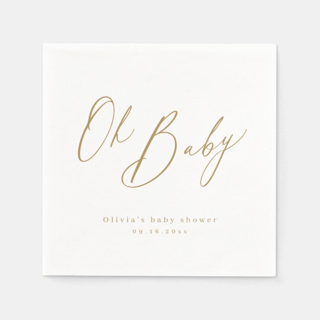 Mini-Baby-Script-Minishow aus Gold Serviette (Vorderseite)