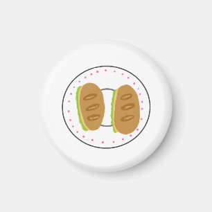 Mini-Baguette-Sandwich-Teller Bäckerei-Liebhaber-G Magnet