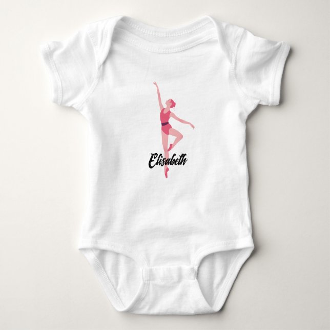 Mini Ballerina Dance Pose über Pastel Baby Bodysui Baby Strampler (Vorderseite)