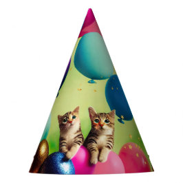 Mini Balloon Kitty Pair - Birthday Party Hat Partyhütchen