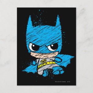 Mini Batman Sketch Postkarte