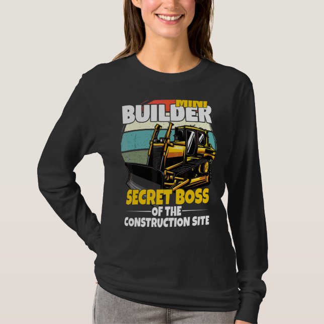 Mini-Bauleiter für Kinder mit Bagger T-Shirt (Vorderseite)