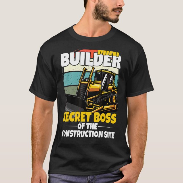 Mini-Bauleiter für Kinder mit Bagger T-Shirt (Vorderseite)