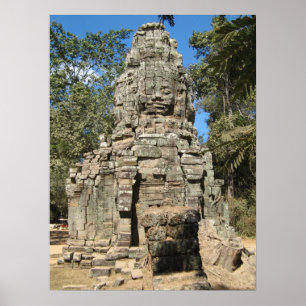 Mini Bayon ... Ta Prohm, Angkor Wat, Kambodscha Poster