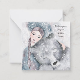 MINI Bear Snow Princess Bleak Midwinter Holiday Mitteilungskarte