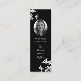 Mini-Begräbniskarte der weißen Wildblume Lesezeich Mini Visitenkarte