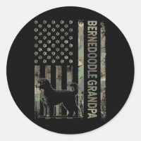 Mini Bernedoodle Grandpa Camouflage Usa Flaggentag