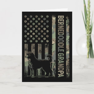 Mini Bernedoodle Opa Camo Usa Flag Vatertag Karte