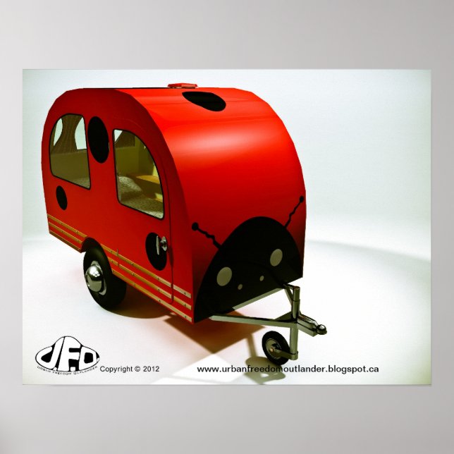 Mini Bike Camper Ladybug Art Poster (Vorne)