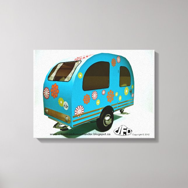 Mini Bike Camper Stretched Canvas Print Leinwanddruck (Vorderseite)