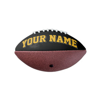 Mini BLACK GOLD AND CHARCOAL Personalized Football