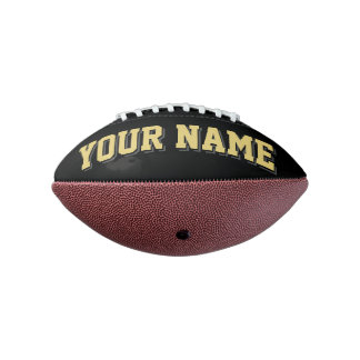Mini BLACK OLD GOLD CHARCOAL Personalisiert Footba Football