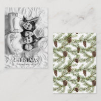 Mini Black & White Foto Pine Cone Frohe Weihnachte