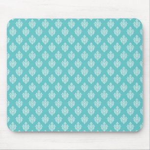 Mini-blaues Damast-Vintage-Tapetenmuster Mousepad