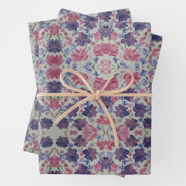 Mini Blue Moon Floral Wrapping Paper Geschenkpapier Set