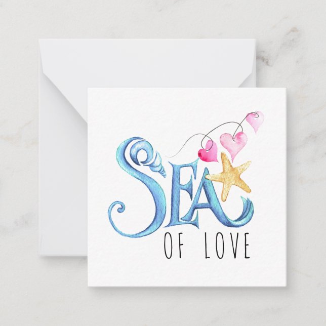Mini Blue Ocean Inspiriert Valentinstag Cards Mitteilungskarte (Vorderseite)