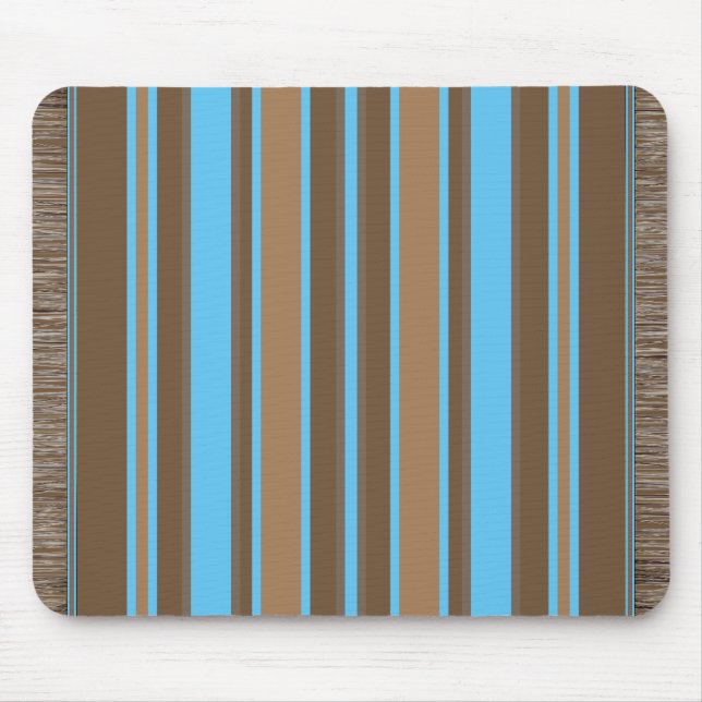 Mini Blue und Brown Rug Stil Mousepad (Vorne)