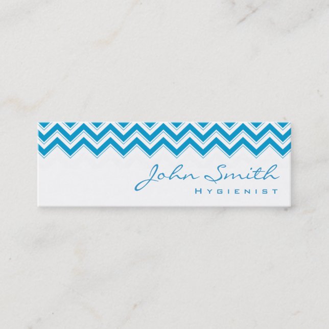 Mini Blue Zigzag Hygienist Business Card Visitenkarte (Vorderseite)