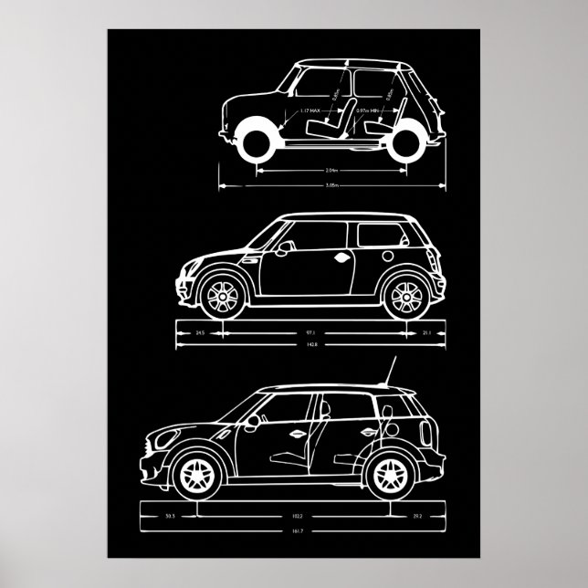 Mini - Blueprint-Plakat Poster (Vorne)