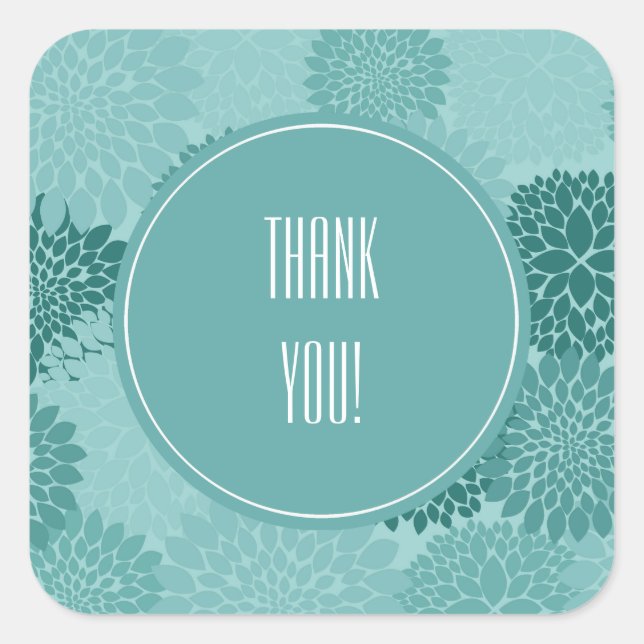 Mini-Blume Quadratischer Aufkleber (Vorderseite)