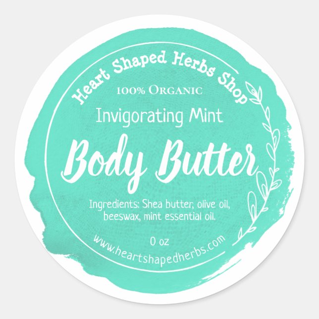Mini-Body-Butter-Etiketten Runder Aufkleber (Vorderseite)