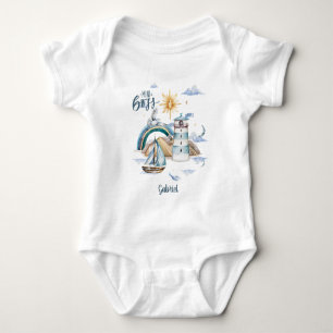 Mini Boss Schiff im Ozean Anpassbar Baby Strampler