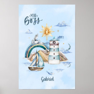 Mini Boss Schiff im Ozean Anpassbar Poster