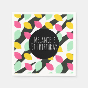 Mini Bright Pink Lemonade Limon Geburtstag Serviette