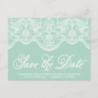Mini Brocade Lace Save the Date Postkarte