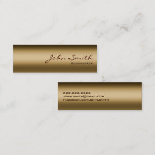 Mini Bronze Metal Bookkeeper Business Card Visitenkarte
