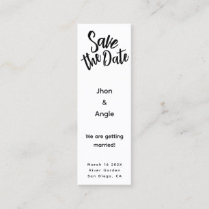 Mini Budget Wedding Save the Date QR Code Cards Telefonnummerkarte