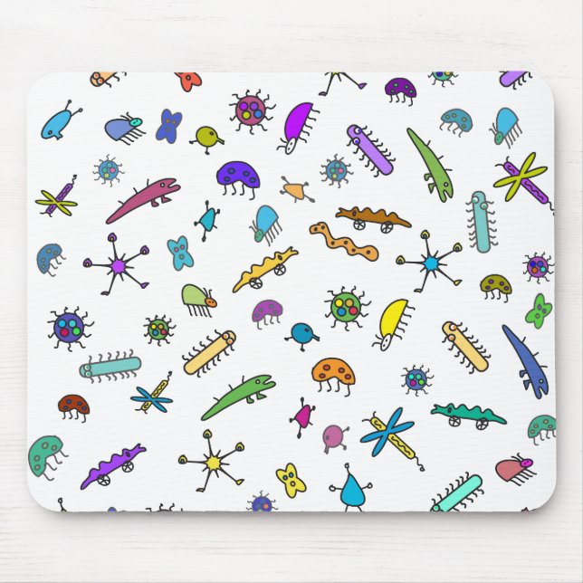 Mini Bugs und Mini Beasts Mousepad (Vorne)