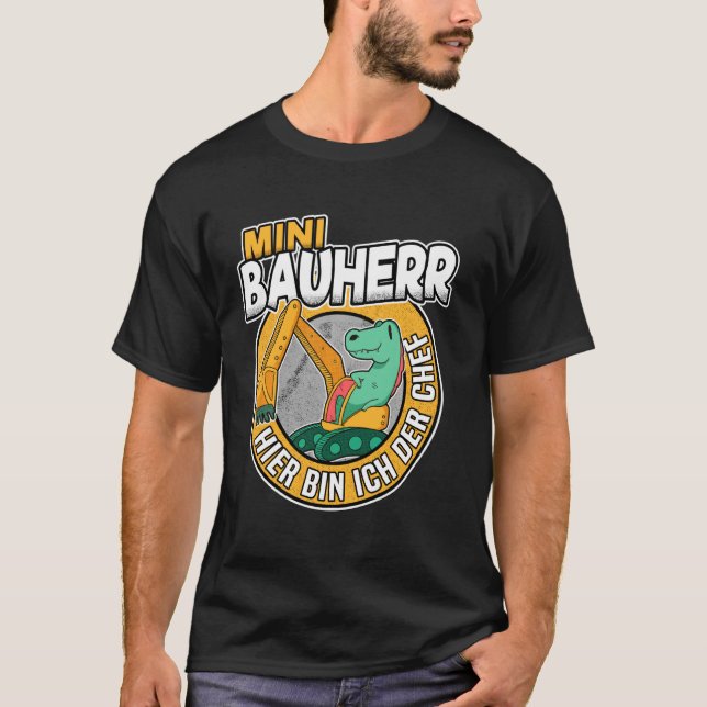 Mini Builder Dino Digger Baumaschinen Con T-Shirt (Vorderseite)