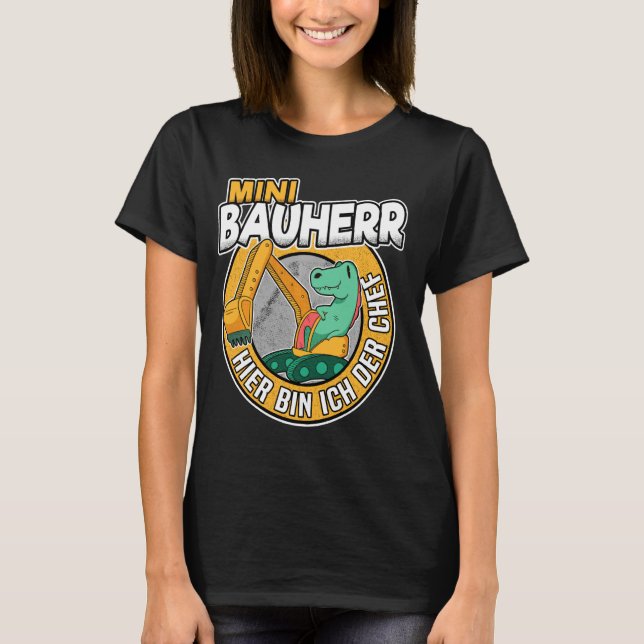 Mini Builder Dino Digger Baumaschinen Con T-Shirt (Vorderseite)