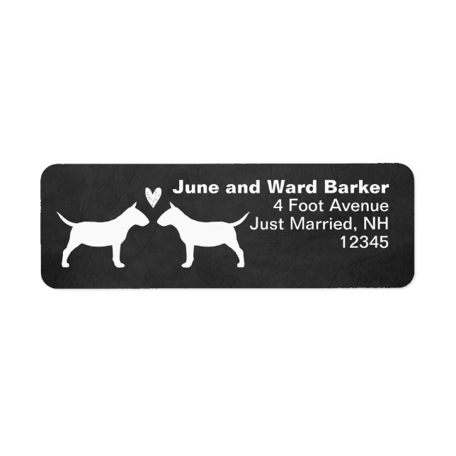 Mini Bull Terrier Hund Silhouetten mit Herz (Vorne)