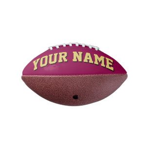 Mini BURGUNDY UND ALTE GOLD Personalisiert Footbal Football