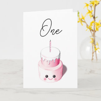 Mini Cake 1. Geburtstagskarte für Mädchen Karte